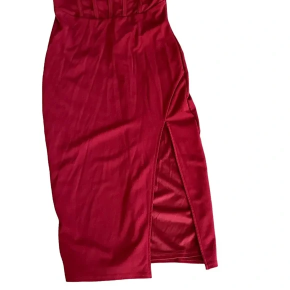 {Fashion House} Midi length High Leg Slit Fitted  bodycon fitted dress - Picture 4 of 10